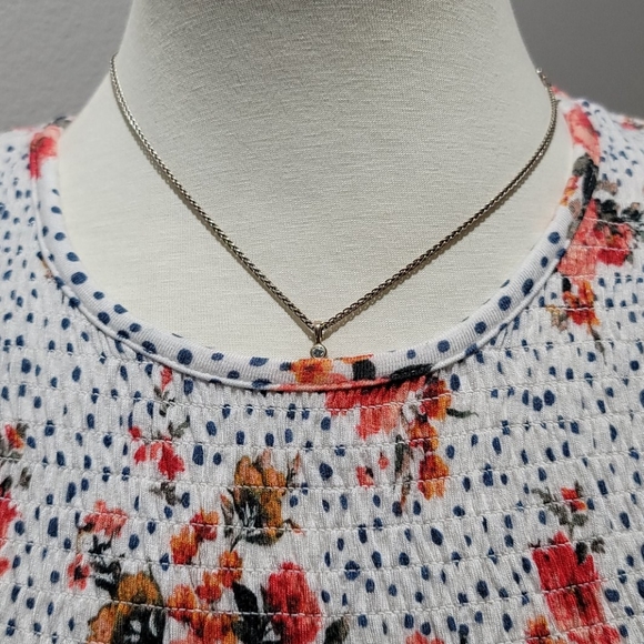 REWIND TANK TOP FLORAL PRINT WHITE SLEEVELESS WOMEN RAYON  SIZE XS CROCHET CAMI - Picture 3 of 13